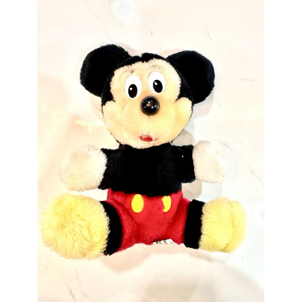 Disney Mickey Mouse Vintage Plush Stuffed Animal Red Shorts 9 Inch Retro Toy